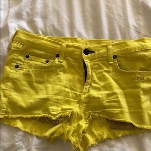 Bright yellow shorts